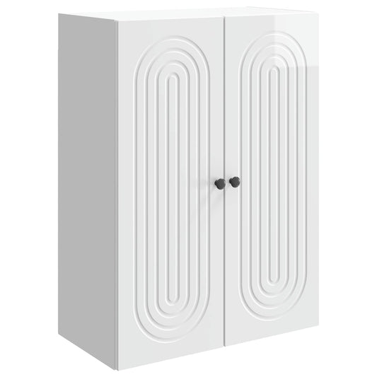 vidaXL Wall-Mounted Cabinet High Gloss White 66 x 34.5 x 90 cm