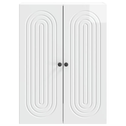 vidaXL Wall-Mounted Cabinet High Gloss White 66 x 34.5 x 90 cm
