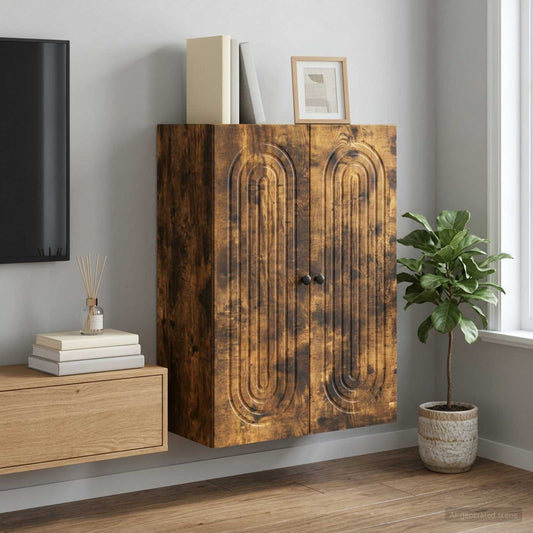 vidaXL Wall-Mounted Cabinet Smoked Oak 66 x 34.5 x 90 cm