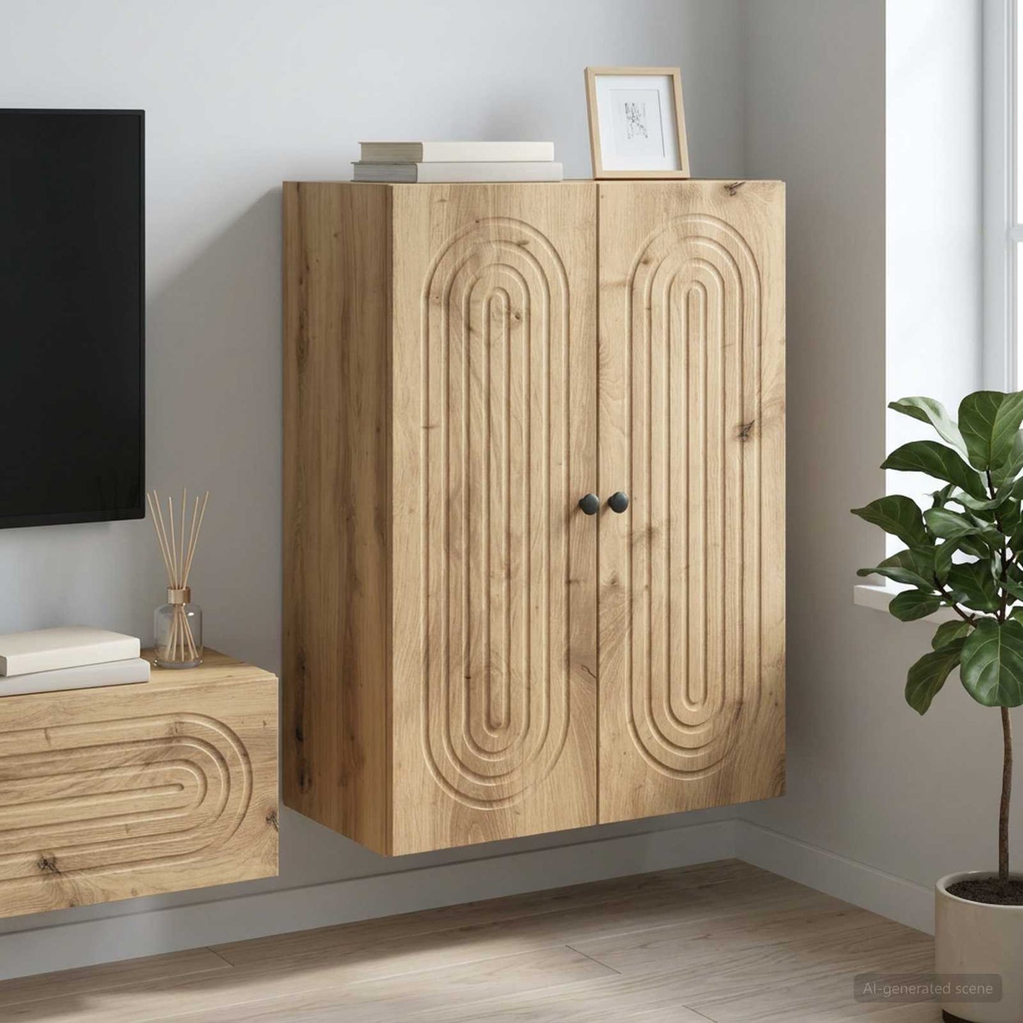 vidaXL Wall-Mounted Cabinet Artisan Oak 66 x 34.5 x 90 cm