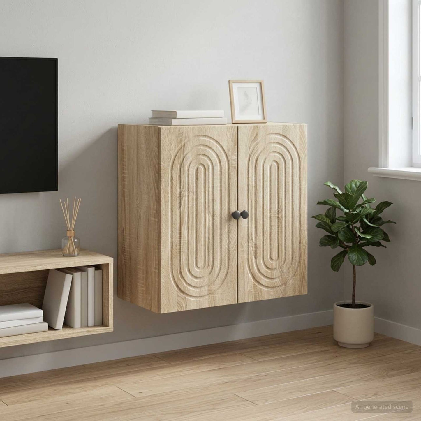 vidaXL Wall-Mounted Cabinet Sonoma Oak 59 x 31 x 60 cm Engineered Wood