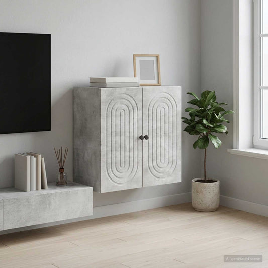 vidaXL Wall-Mounted Cabinet Concrete Grey 59 x 31 x 60 cm