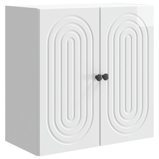 vidaXL Wall-Mounted Cabinet High Gloss White 59 x 31 x 60 cm