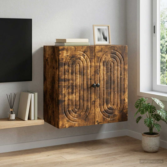 vidaXL Wall-Mounted Cabinet Smoked Oak 59 x 31 x 60 cm Engineered Wood