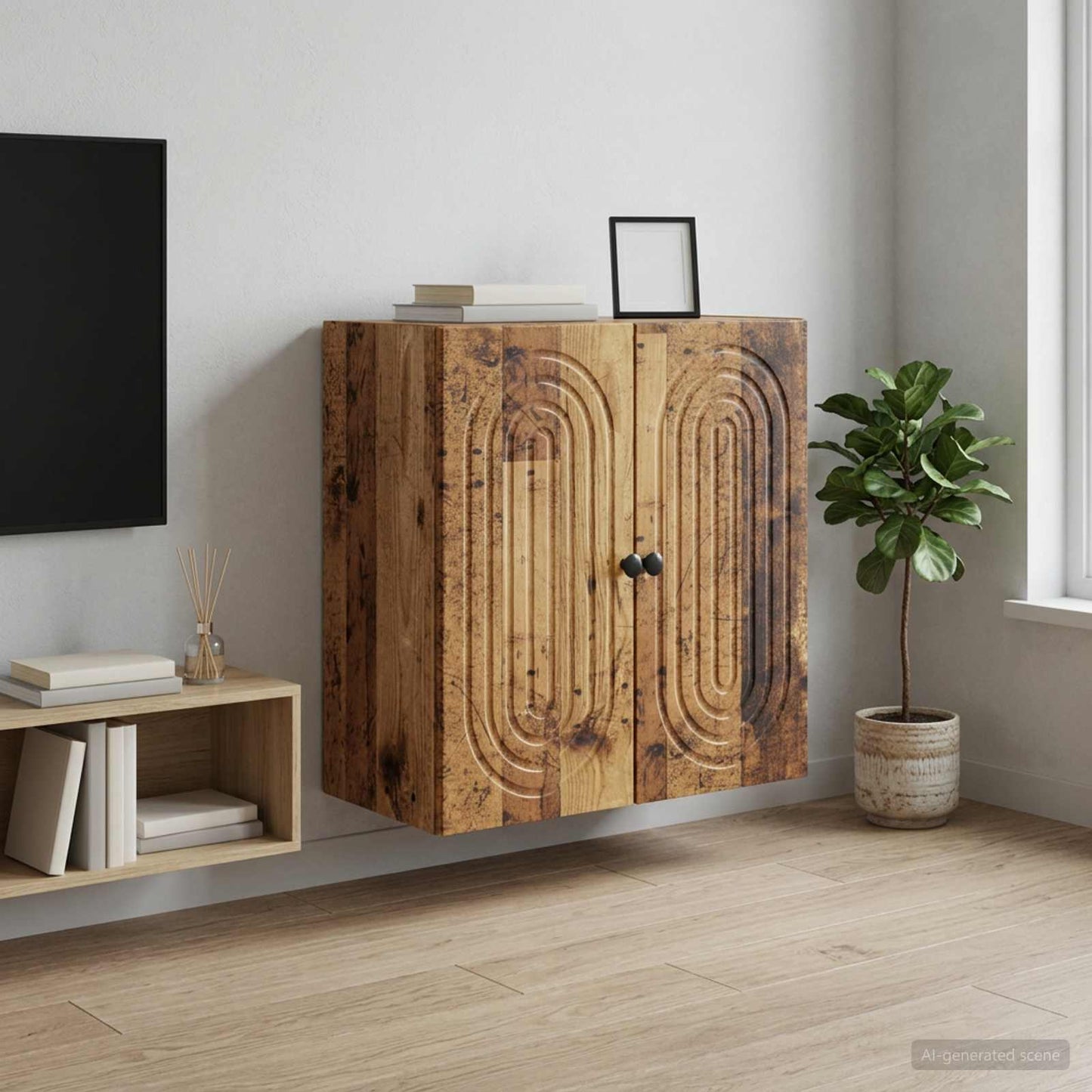 vidaXL Wall-Mounted Cabinet Old Wood 59 x 31 x 60 cm Engineered Wood