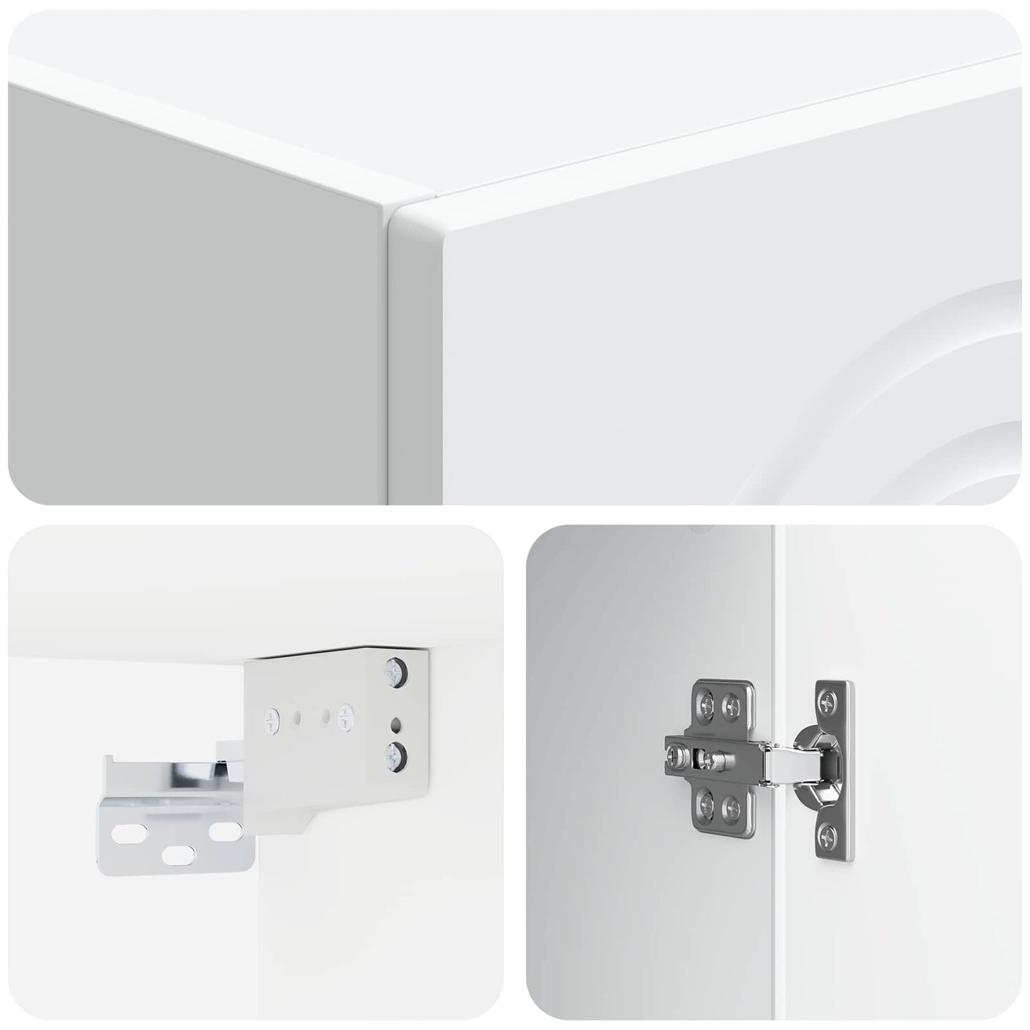 vidaXL Wall-Mounted Cabinet White 33 x 34.5 x 90 cm Engineered Wood