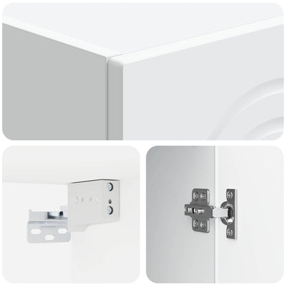 vidaXL Wall-Mounted Cabinet White 33 x 34.5 x 90 cm Engineered Wood