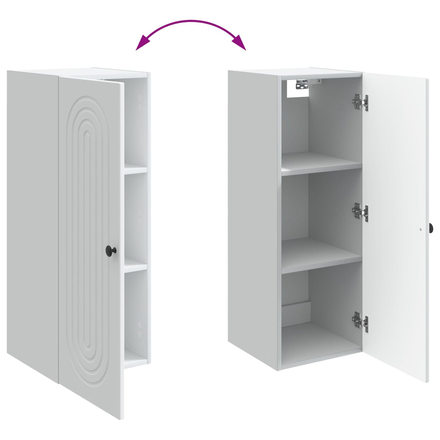 vidaXL Wall-Mounted Cabinet White 33 x 34.5 x 90 cm Engineered Wood