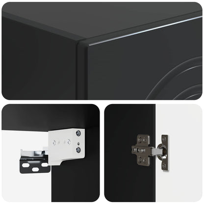 vidaXL Wall-Mounted Cabinet Black 33 x 34.5 x 90 cm Engineered Wood