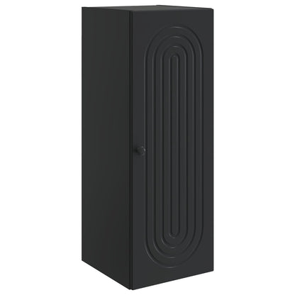 vidaXL Wall-Mounted Cabinet Black 33 x 34.5 x 90 cm Engineered Wood