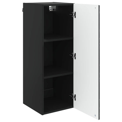 vidaXL Wall-Mounted Cabinet Black 33 x 34.5 x 90 cm Engineered Wood