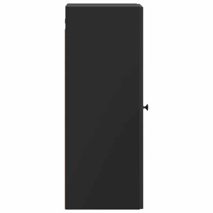 vidaXL Wall-Mounted Cabinet Black 33 x 34.5 x 90 cm Engineered Wood