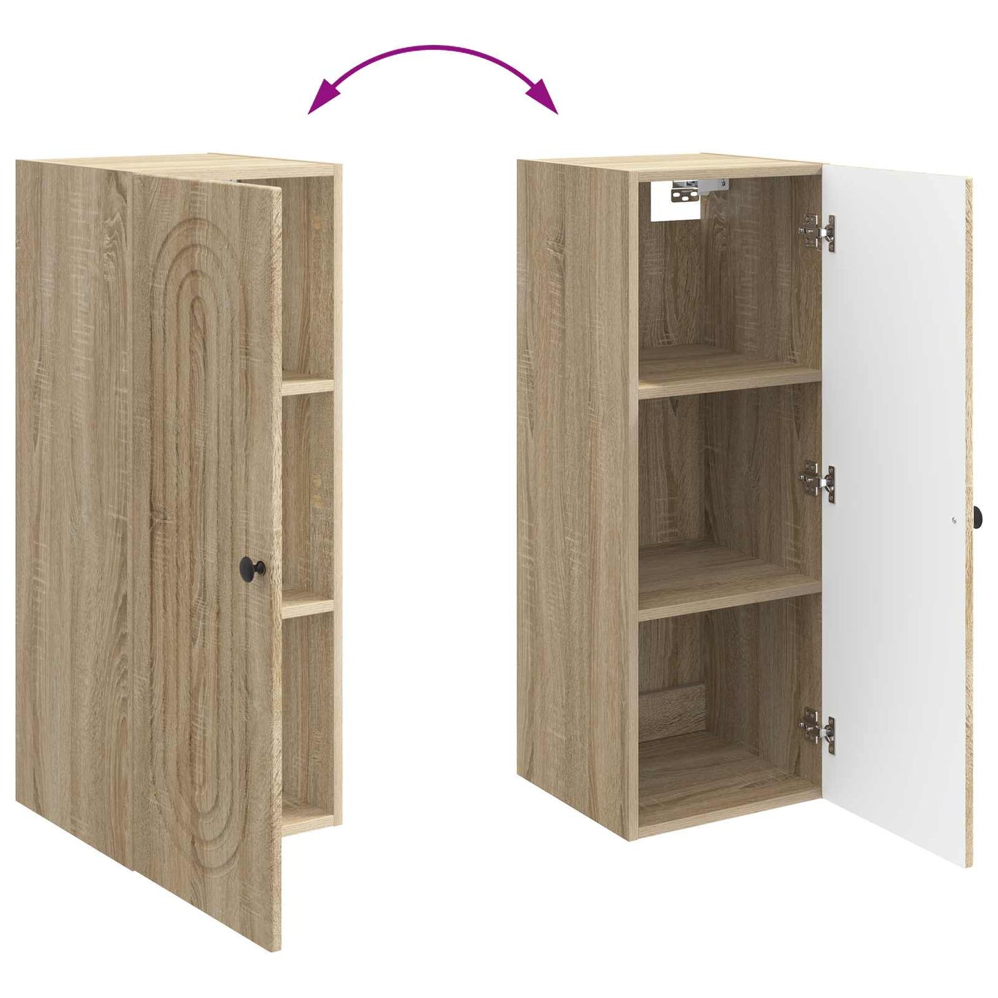 vidaXL Wall-Mounted Cabinet Sonoma Oak 33 x 34.5 x 90 cm
