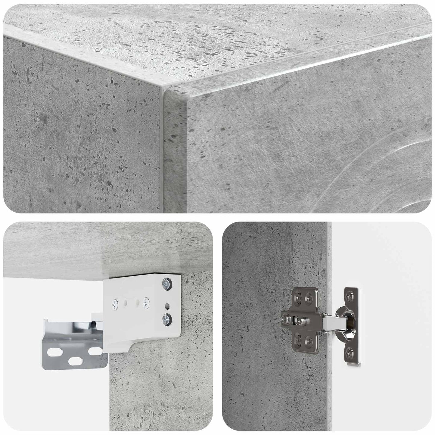 vidaXL Wall-Mounted Cabinet Concrete Grey 33 x 34.5 x 90 cm