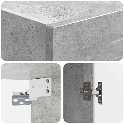 vidaXL Wall-Mounted Cabinet Concrete Grey 33 x 34.5 x 90 cm