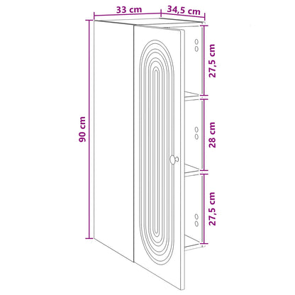 vidaXL Wall-Mounted Cabinet Concrete Grey 33 x 34.5 x 90 cm