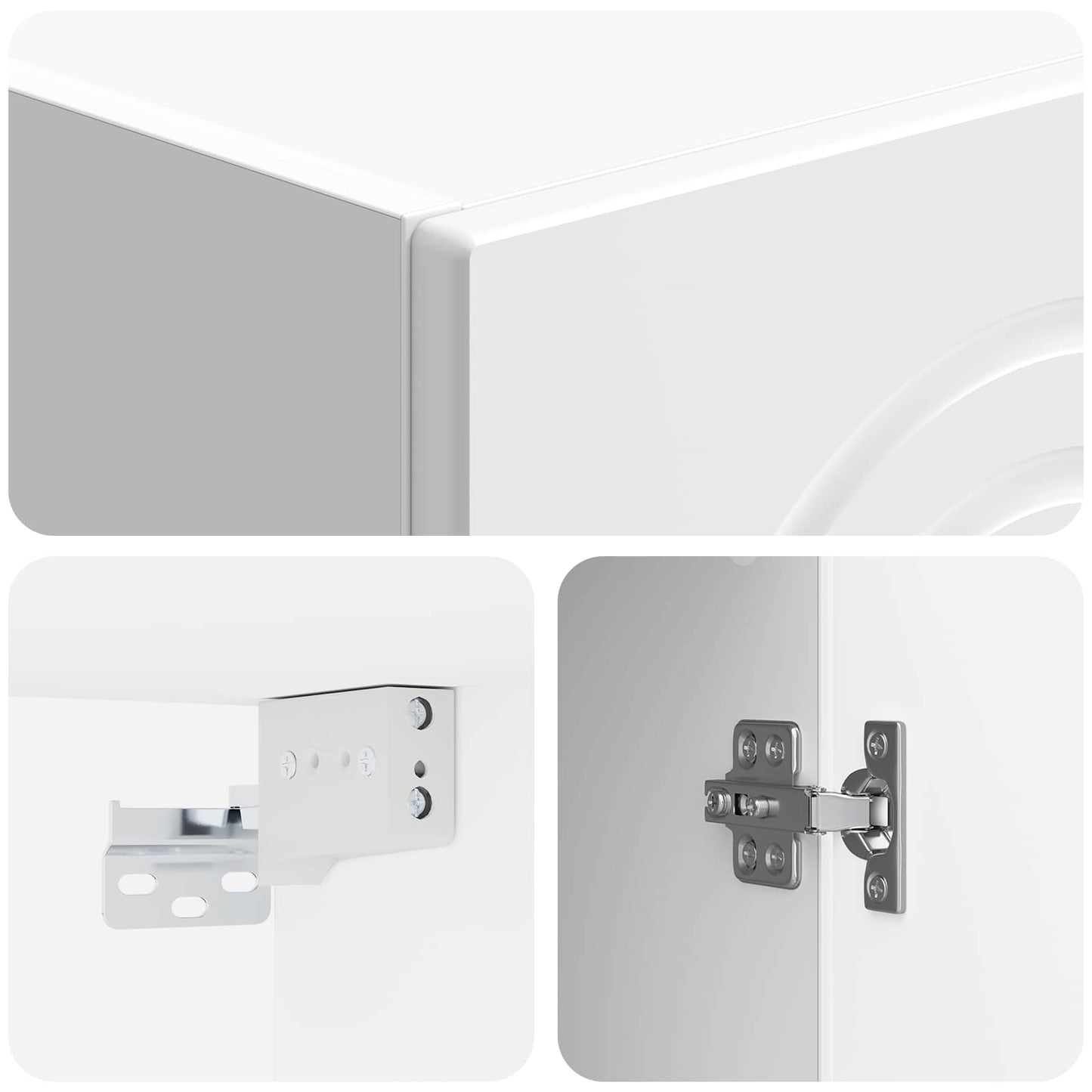 vidaXL Wall-Mounted Cabinet High Gloss White 33 x 34.5 x 90 cm