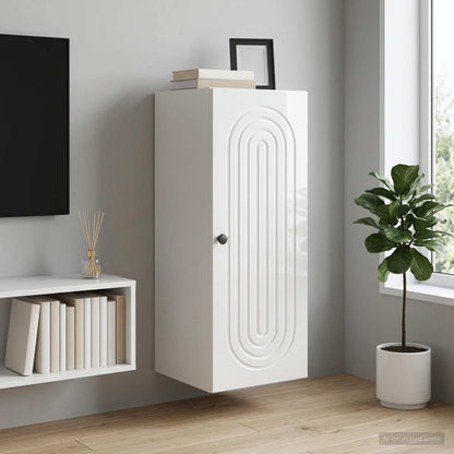 vidaXL Wall-Mounted Cabinet High Gloss White 33 x 34.5 x 90 cm