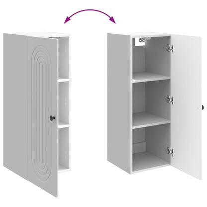 vidaXL Wall-Mounted Cabinet High Gloss White 33 x 34.5 x 90 cm