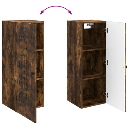 vidaXL Wall-Mounted Cabinet Smoked Oak 33 x 34.5 x 90 cm
