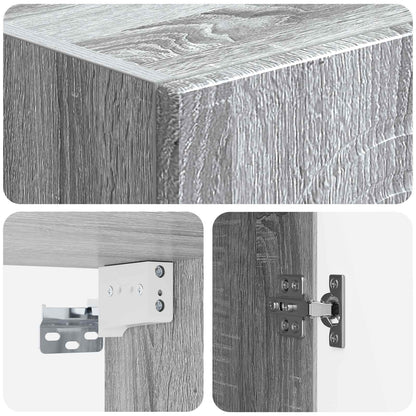 vidaXL Wall-Mounted Cabinet Grey Sonoma 33 x 34.5 x 90 cm
