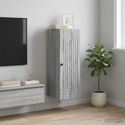 vidaXL Wall-Mounted Cabinet Grey Sonoma 33 x 34.5 x 90 cm