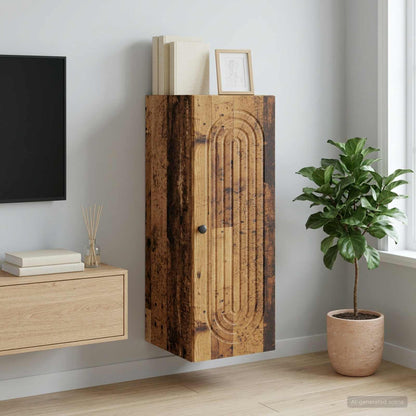 vidaXL Wall-Mounted Cabinet Old Wood 33 x 34.5 x 90 cm Engineered Wood