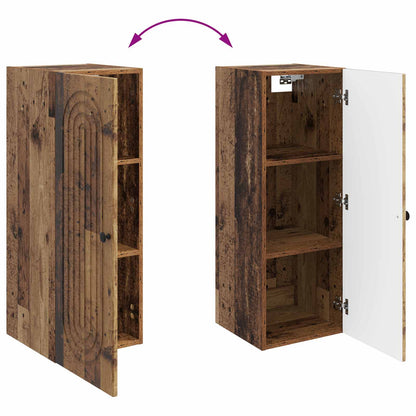 vidaXL Wall-Mounted Cabinet Old Wood 33 x 34.5 x 90 cm Engineered Wood