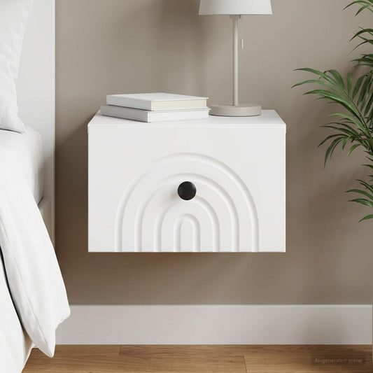 vidaXL Wall-Mounted Bedside Cabinet White 33 x 34.5 x 20 cm