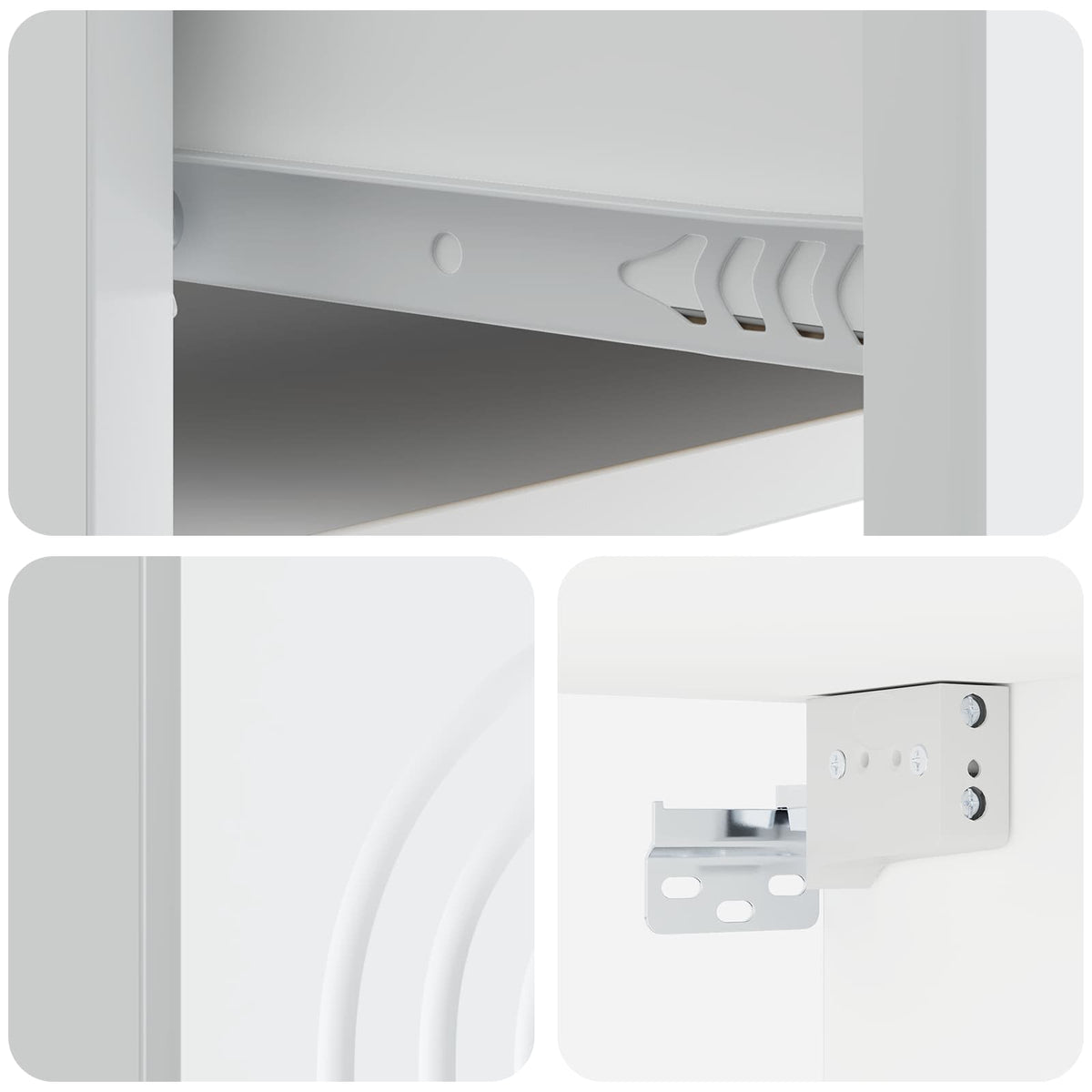 vidaXL Wall-Mounted Bedside Cabinet 2 pcs White 33 x 34.5 x 20 cm