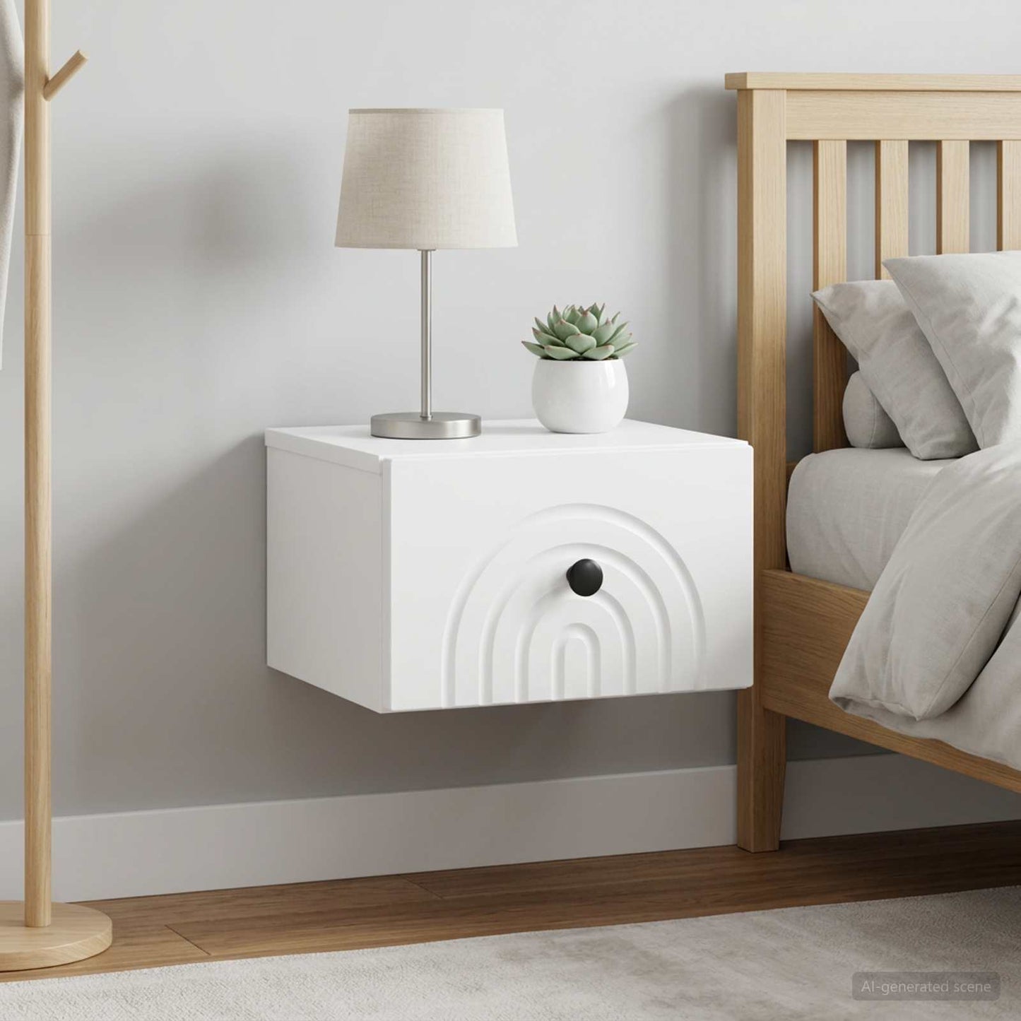 vidaXL Wall-Mounted Bedside Cabinet 2 pcs White 33 x 34.5 x 20 cm