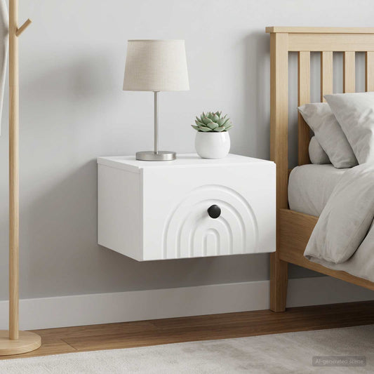 vidaXL Wall-Mounted Bedside Cabinet 2 pcs White 33 x 34.5 x 20 cm