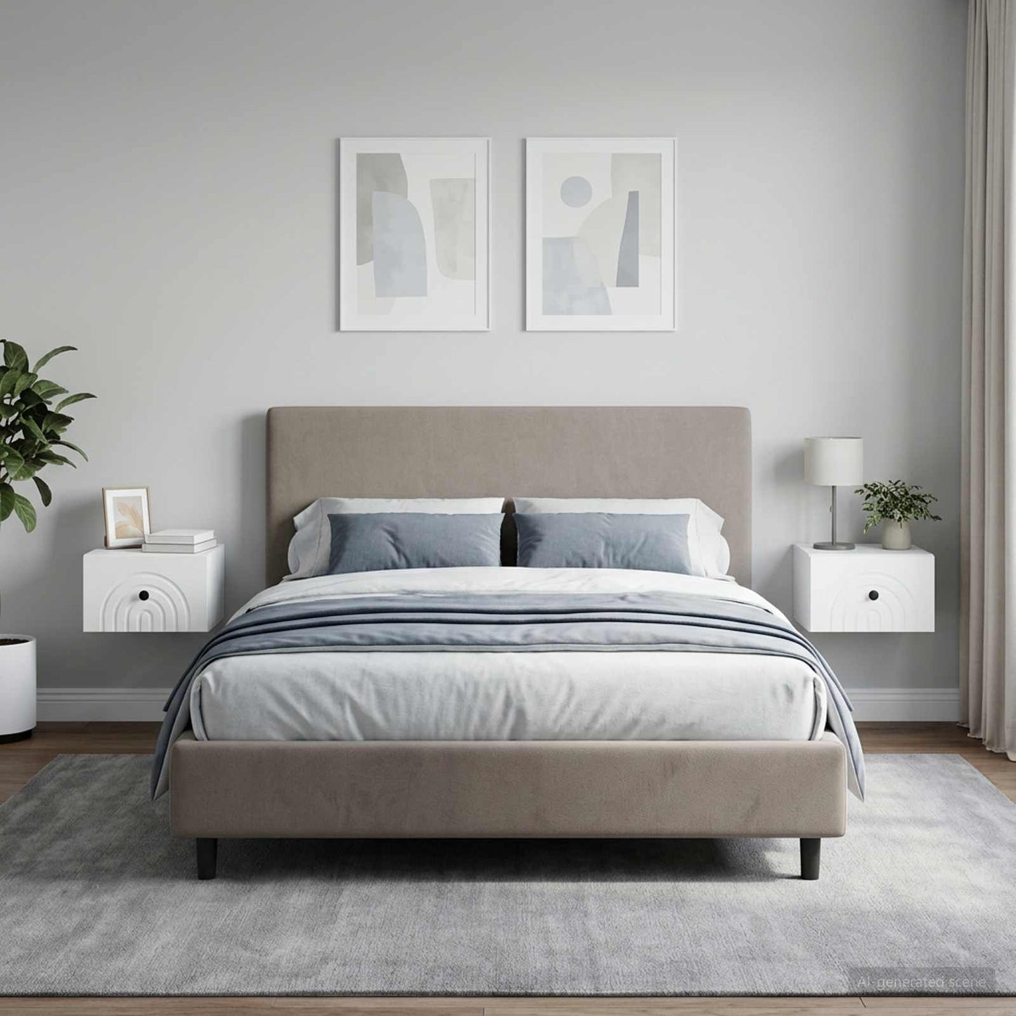vidaXL Wall-Mounted Bedside Cabinet 2 pcs White 33 x 34.5 x 20 cm