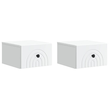 vidaXL Wall-Mounted Bedside Cabinet 2 pcs White 33 x 34.5 x 20 cm