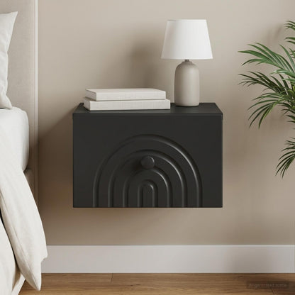 vidaXL Wall-Mounted Bedside Cabinet Black 33 x 34.5 x 20 cm