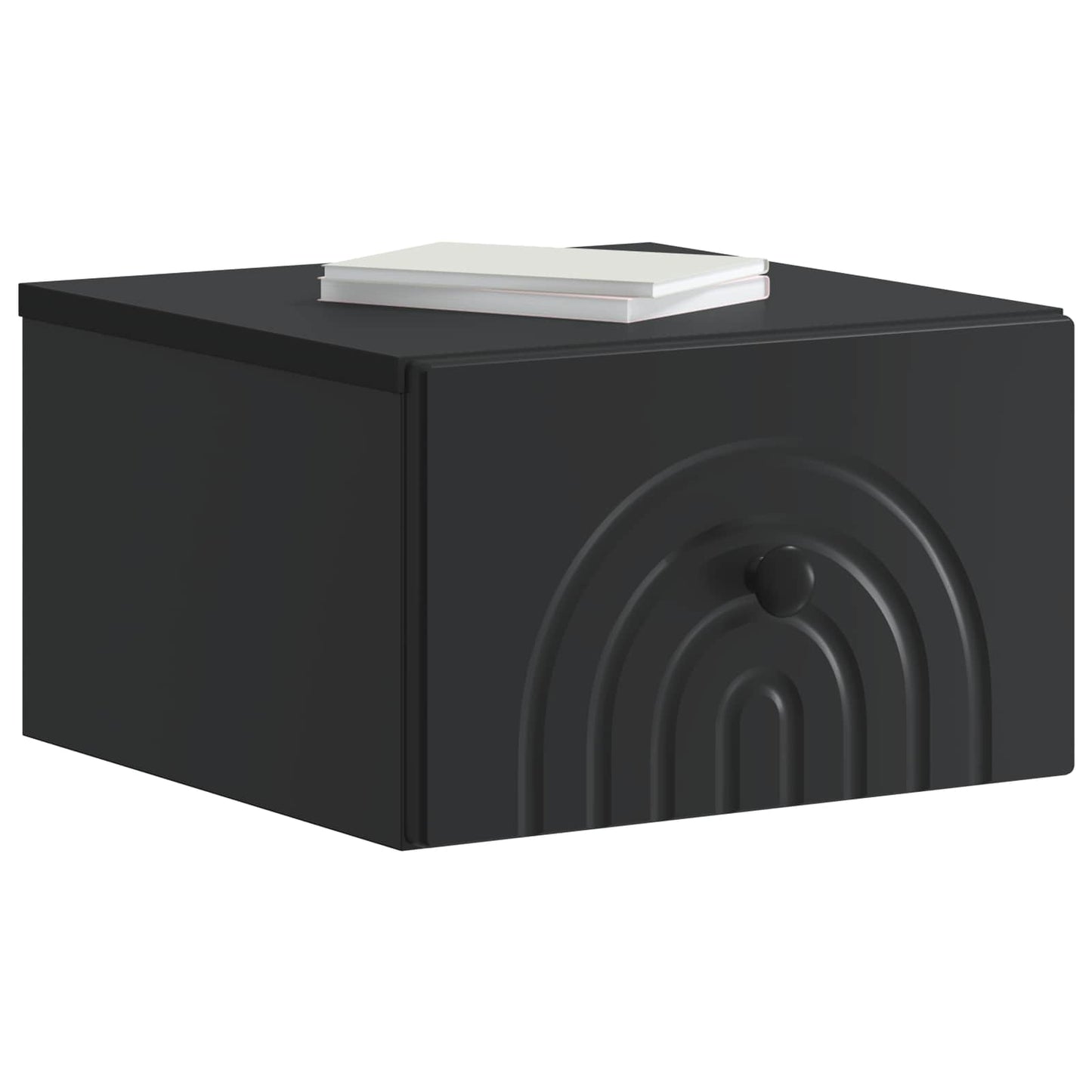 vidaXL Wall-Mounted Bedside Cabinet Black 33 x 34.5 x 20 cm