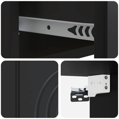 vidaXL Wall-Mounted Bedside Cabinet 2 pcs Black 33 x 34.5 x 20 cm