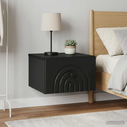 vidaXL Wall-Mounted Bedside Cabinet 2 pcs Black 33 x 34.5 x 20 cm