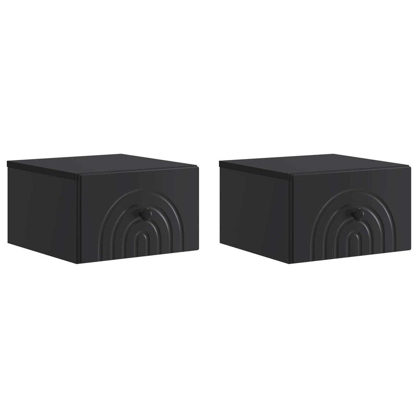 vidaXL Wall-Mounted Bedside Cabinet 2 pcs Black 33 x 34.5 x 20 cm