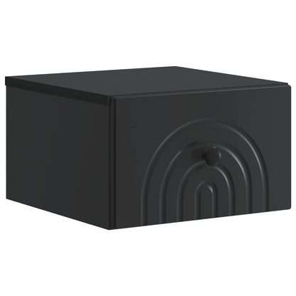 vidaXL Wall-Mounted Bedside Cabinet 2 pcs Black 33 x 34.5 x 20 cm