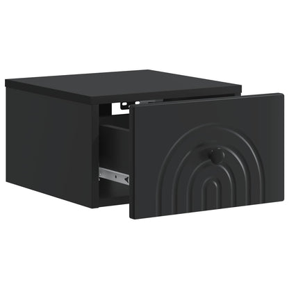 vidaXL Wall-Mounted Bedside Cabinet 2 pcs Black 33 x 34.5 x 20 cm