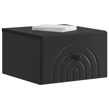 vidaXL Wall-Mounted Bedside Cabinet 2 pcs Black 33 x 34.5 x 20 cm