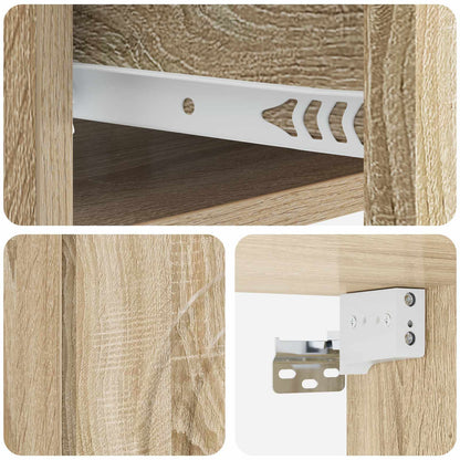 vidaXL Wall-Mounted Bedside Cabinet Sonoma Oak 33 x 34.5 x 20 cm
