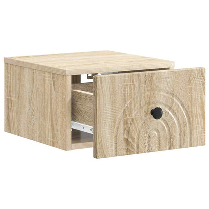 vidaXL Wall-Mounted Bedside Cabinet Sonoma Oak 33 x 34.5 x 20 cm