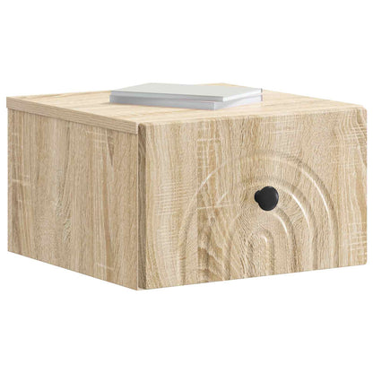 vidaXL Wall-Mounted Bedside Cabinet 2 pcs Sonoma Oak 33 x 34.5 x 20 cm