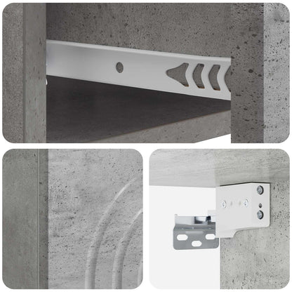 vidaXL Wall-Mounted Bedside Cabinet Concrete Grey 33 x 34.5 x 20 cm