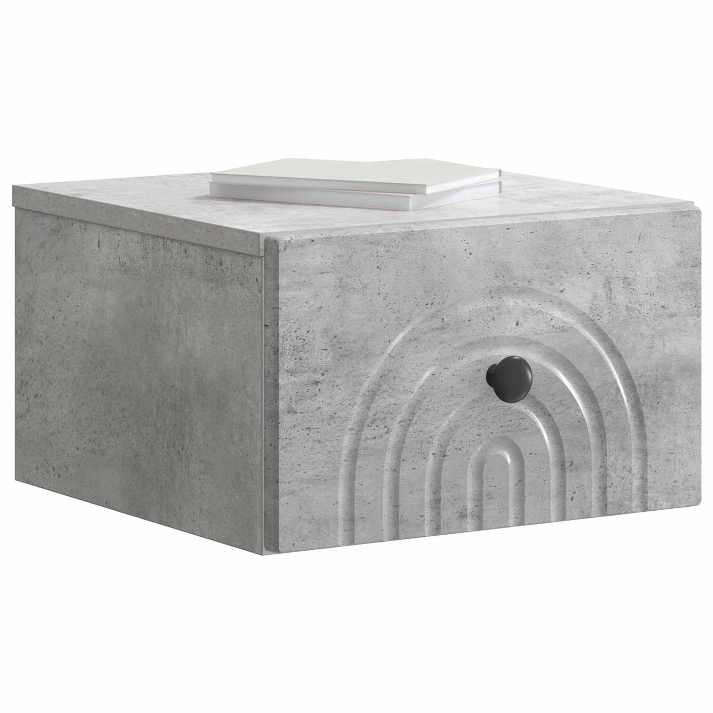 vidaXL Wall-Mounted Bedside Cabinet Concrete Grey 33 x 34.5 x 20 cm