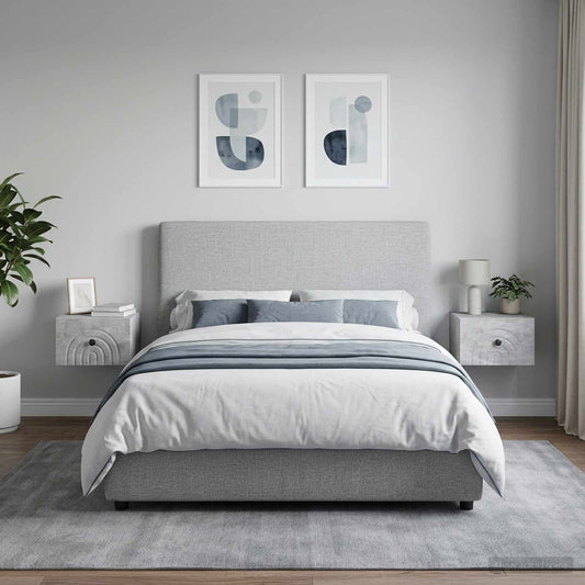 vidaXL Wall-Mounted Bedside Cabinet with Drawer 2 pcs Concrete Grey