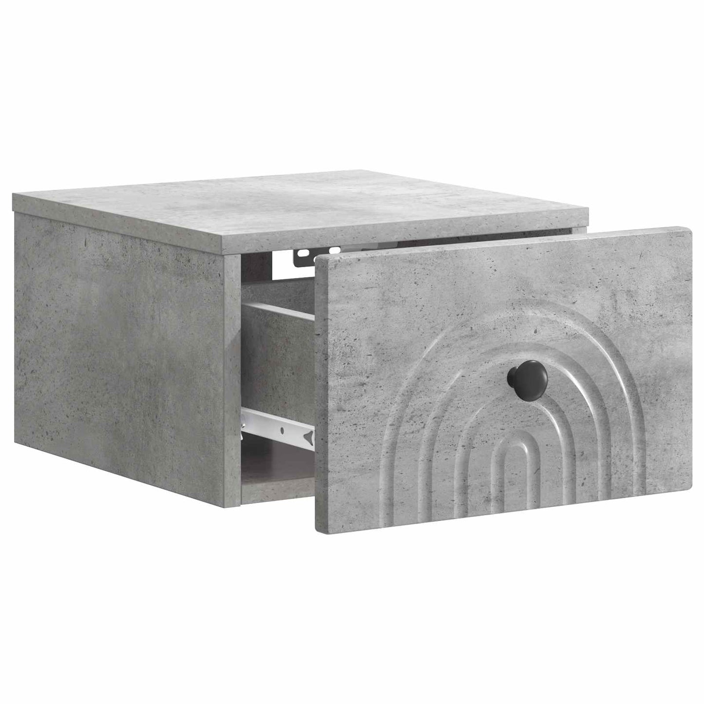 vidaXL Wall-Mounted Bedside Cabinet with Drawer 2 pcs Concrete Grey