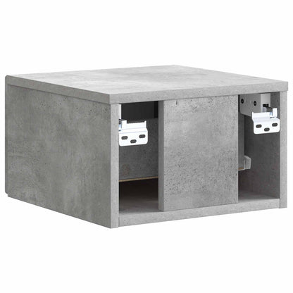 vidaXL Wall-Mounted Bedside Cabinet with Drawer 2 pcs Concrete Grey